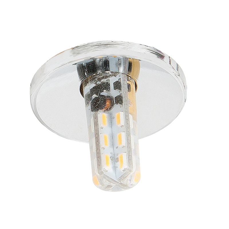 Einbauleuchte C 411 für "Sternenhimmel" chrom, max. 10W G4, Ø30mm, 12V für Halogen und LED Lampen Lampenfassung und Kabel (30 cm) VDE geprüft, 250° C Bohr Ø x Einbautiefe = Ø24x28mm Be