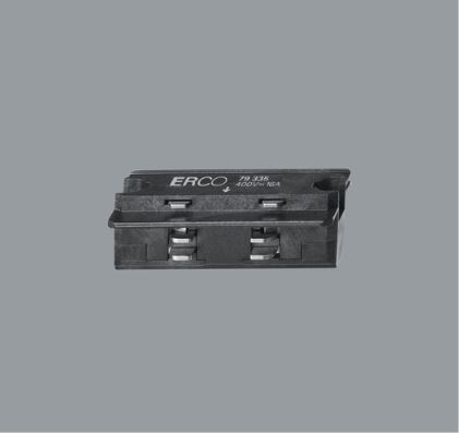 I-Verbinder zur abstandlosenverbindung für Erco 3-Phasen-Stromschienen in schwarz