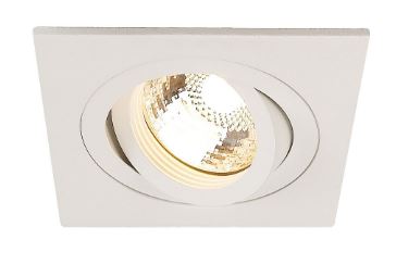 New Tria 78 Qpar16 Downlight, eckig, weiss, max. 50W 230V GU10mit Blattfedern schwenkbar 20° Drehbar 360° Aussenabmessung: 90x90mm Einbautiefe 110mm (mit montiertem Deckenabsta