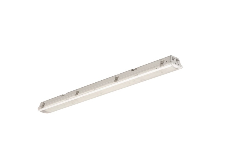 Start Waterproof LED Twin 1200 40W 4800lm 840 IP65 integrierte wetterfeste LED Leuchte mit UV stabilisiertem Flachdiffusor und linearen Prismen, die für ein gleichmäßiges Lichtbild sorgen und 