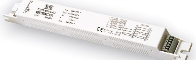 MECTRONIC HPS 1x55/58 220-240V 50/60 Hz Warmstart EVG  für T8: 1x58W (G13) und für TC-L: 1x55W (2G11), LxBxH: 280x31x26mm.