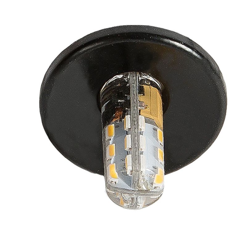 Einbauleuchte C 411 für "Sternenhimmel" schwarz, max. 10W G4, Ø30mm, 12V für Halogen und LED Lampen Lampenfassung und Kabel (30 cm) VDE geprüft, 250° C Bohr Ø x Einbautiefe = Ø24x28mm