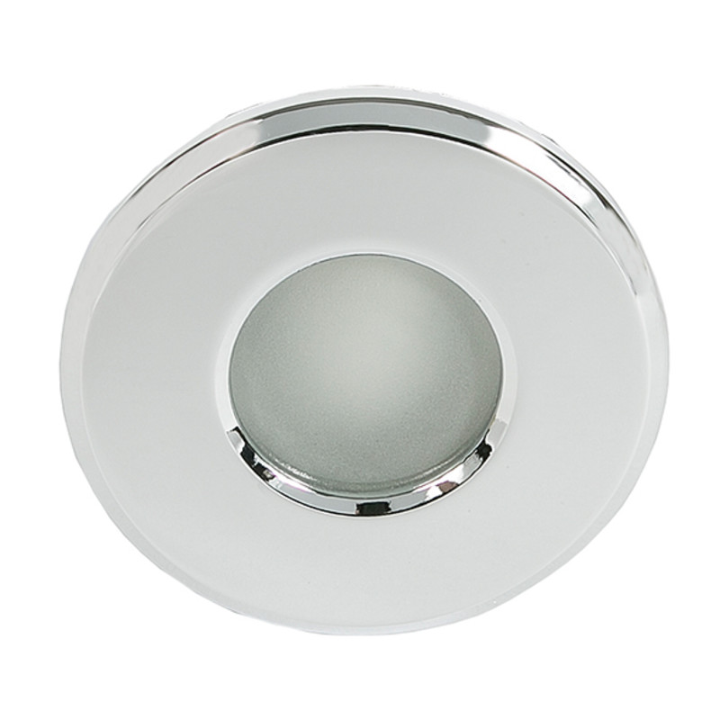 Einbauleuchte WT50 Rund, Chrom, für MR16 max. 50W Bauform: RUND IP65 frontseitig für Feucht- bzw. Nassräume Farbe: Chrom Maximal MR16 Leuchtmittel mit 50W