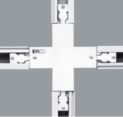 X-Verbinder für Erco 3-Phasen-Stromschienen in weiß