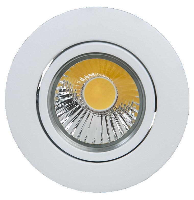 LED Einbauleuchte A5068 T Flat BIO Spektrum dimmbar 8W 950 640lm 38° rund 5000K Gehäuse weiss-matt Außen Ø: 88mm Deckenausschnitt Ø: 68mm Einbautiefe: 29mm Abstrahlwinkel: 38° 