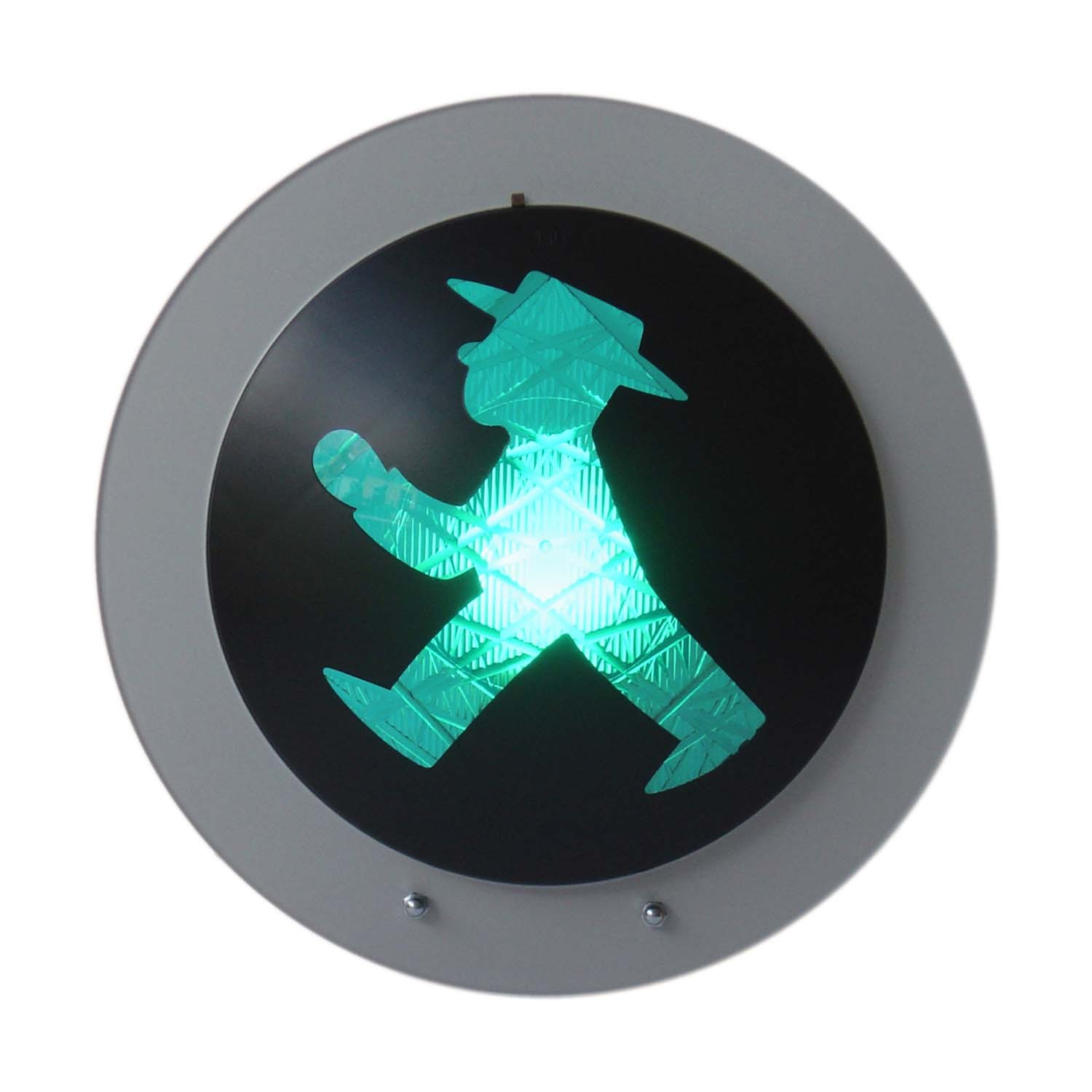 Wandleuchte AMPELMANN Grün / Ringrahmen ( Ohne Schriftzug )  Sockel E14   Art.Nr. 0105201100