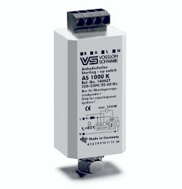 AS 1000 K Anlaufschalter zur Überbrückung der Dunkelphase während des Anlaufs von Hochdrucklampen bzw. nach kurzen Netzausfällen bis zu deren Wiederzündung.Für Quecksilberdampflampen (HM), Natrium