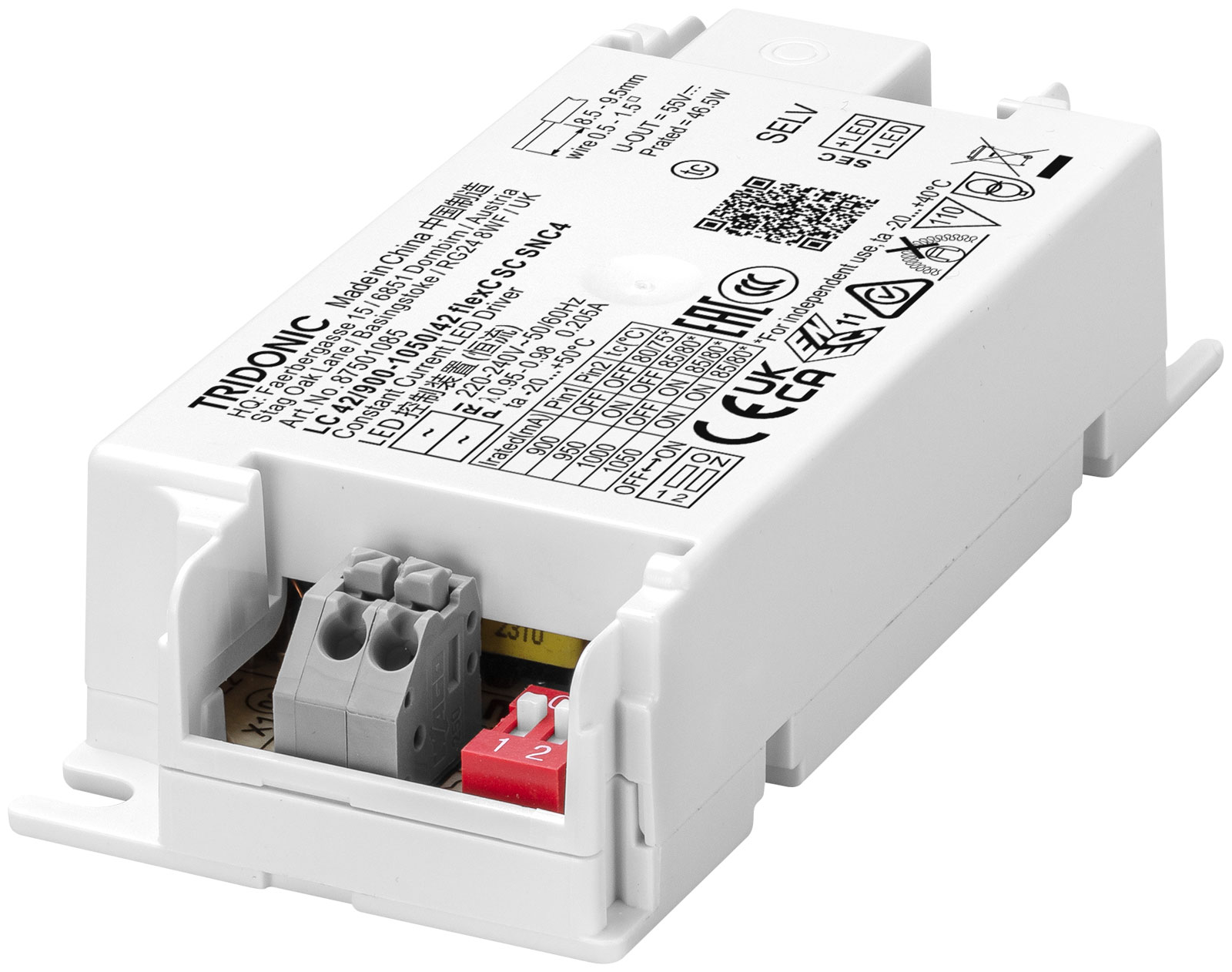 LC 42/900-1050/42 flexC SC SNC4 Konstantstrom LED Treiber Per DIP Schalter Per DIP Schalter einstellbarer Ausgangsstrom 900, 950, 1000, 1050mA Vorwärtsspannung 24 - 42V DC Ausgangsleis