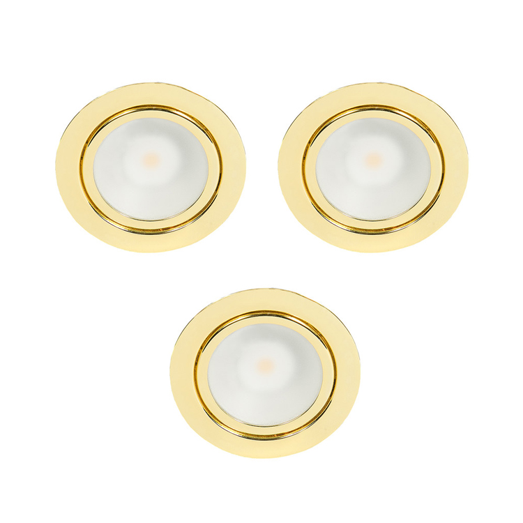N 5020 COB LED 3er Set LED Einbauleuchten  3,3W 830, Gold, warmweiss KOMPLETT SET bestehend aus: 3 LED Leuchten (3000K, 177lm) AD: 80mm / BohrØ: 58mm / ET:18mm 1 Betriebsgerät EL-1 N 5020 COB LED 3er Set LED Einbauleuchten  3,3W 830, Gold, warmweiss KOMPLETT SET bestehend aus: 3 LED Leuchten (3000K, 177lm) AD: 80mm / BohrØ: 58mm / ET:18mm 1 Betriebsgerät EL-1