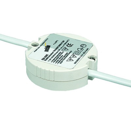 EN-70R Nobile elektronischer Trafo 20-70VA  230V auf 12V - RUND, Leitungen 15cm