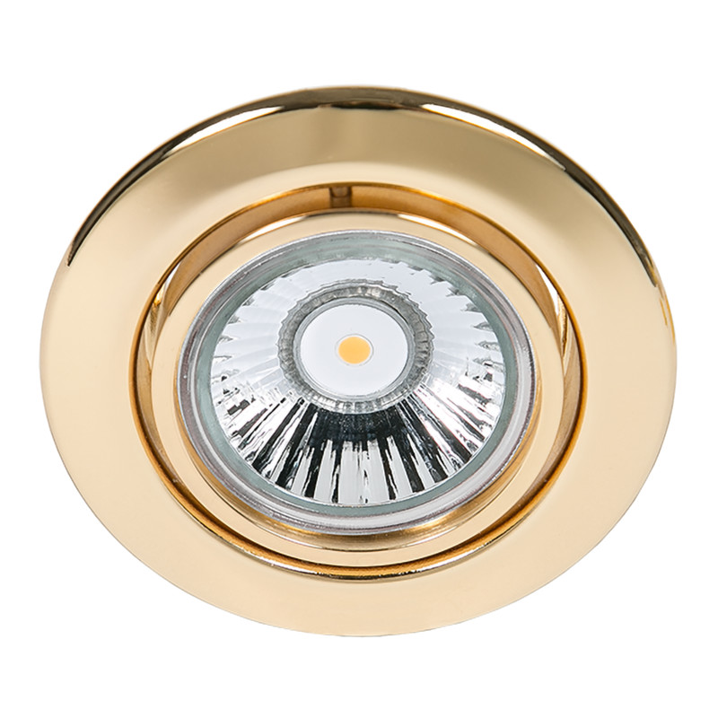 Einbauleuchte gold MR16 Ø50mm max. 50W schwenkbar 20° Leistung: max. 50W Abmessung: 88x55mm Bohrausschnitt: 68mm Farbe: Gold Exklusive Leuchtmittel und Betriebsgerät Passen