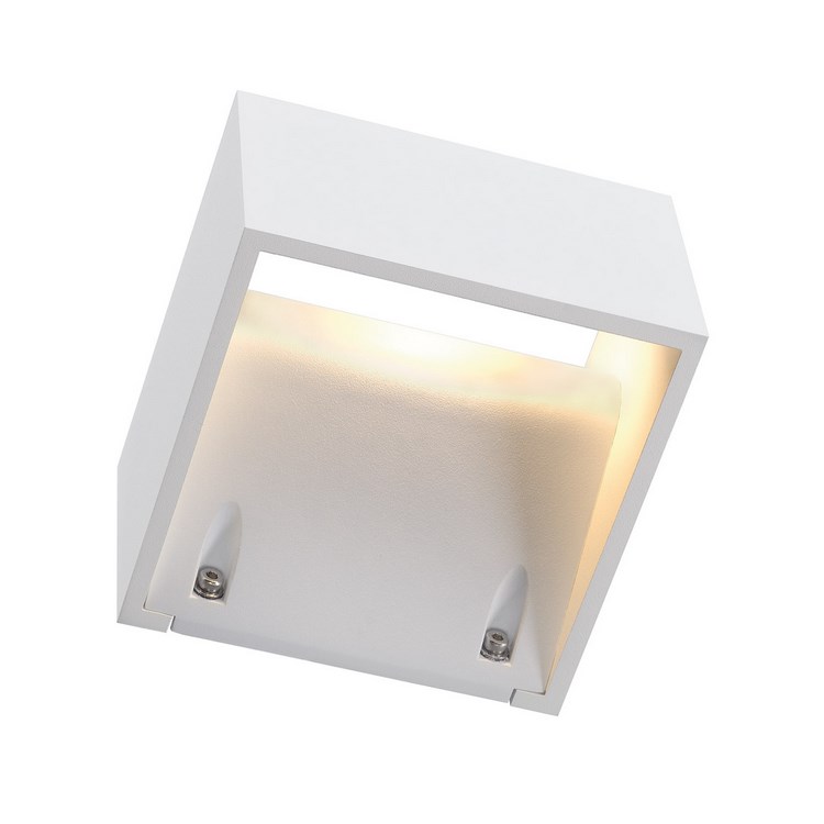 LOGS WALL LED Wandleuchte IP44, eckig, weiß, 6W LED, warmweißgeeignet für den AussenbereichInklusive eingebautem LED-TreiberLeuchtmittel integriert