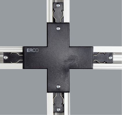 X-Verbinder für Erco 3-Phasen-Stromschienen in schwarz