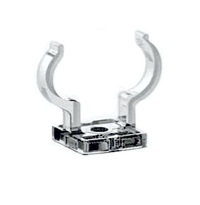 Lampenhalter / Kunststoffklammer zum Anschrauben für Dulux S / SE ; PL-S Lampen, TC-S Lampen; Polycarbonat bis 80°C, zum Anschrauben