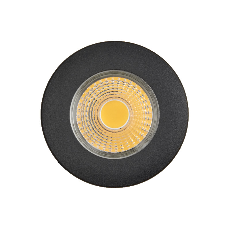 LED Einbauleuchte A 5068 T Flat IP44 schwarz-matt 8W 930 38° dim C IP44 frontseitig Perfekte Farbwiedergabe von Ra CRI >90 Leistung: 8W Lichtfarbe: 3000K (warmweiss) Lichtstrom