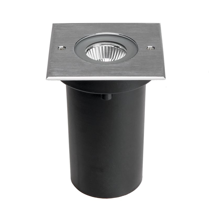 Bodeneinbauleuchte Inground COB6 S Mono 6W 830 LED aus Edelstahl 316 mit 25° Abstrahlwinkel und IP67 für den Außeneinsatz inkl. PVC Einbautopf Lebensdauer 50.000h Belastbar bis 2,5t