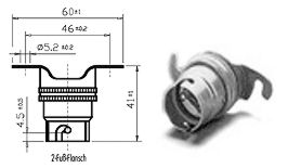 Fassung B22d Messing mit Keramikeinsatz, 4A 250V, T165, beim Einbau muss Schutz gegen elektrischen Schlag sowie Kriech- und Luftstrecken zu aktiven Teilen an der Rückseite der Fassung sichergestellt w
