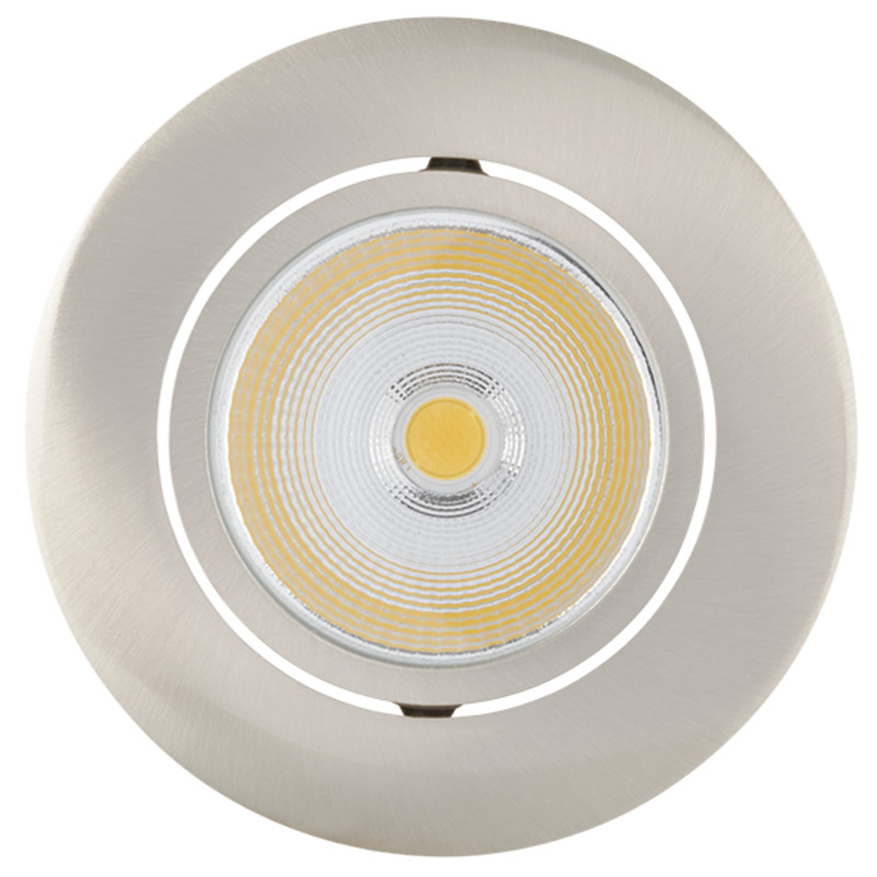 LED Einbauleuchte 5068 ECO Flat 8W 700lm Nickel-Gebürstet 3000K 24° 350mA, rund, 20° schwenkbar Außen: Ø88mm, Deckenausschnitt: Ø68mm, Einbautiefe: 25mm Abstrahlwinkel 24° Lichtfarbe: 