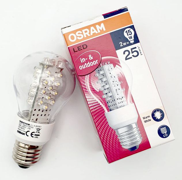 Parathom CLASSIC A 80061 WarmWhite 2W E27 matt warmweiss NICHT DIMMBARfür den Innen- und Außenbereich 2W = 15W Glühlampe Auslaufartikel!