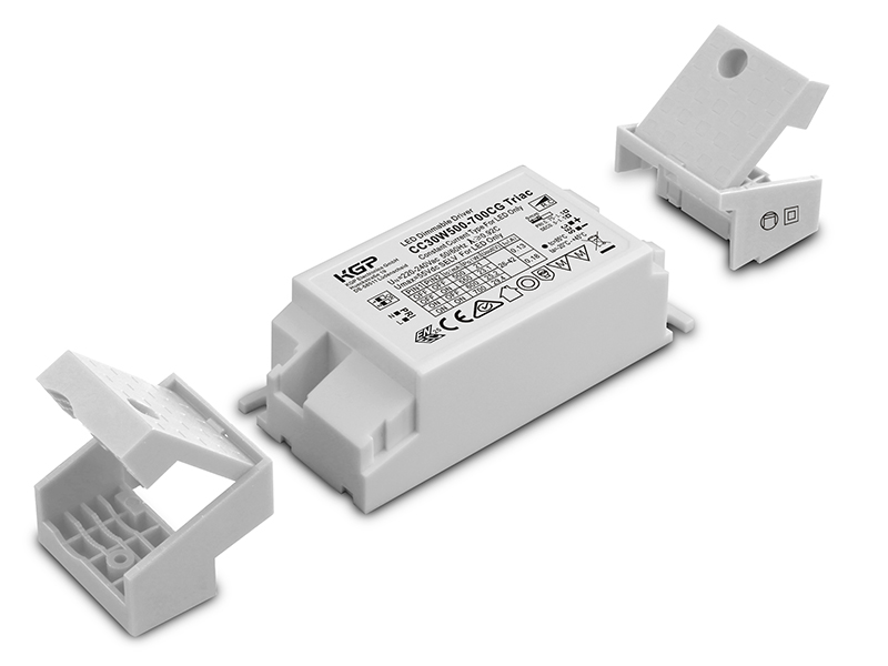 CC30W500-700CG Triac LED Treiber / LED Konverter dimmbar 30W 500-700mA 26-42V DC Phasendimmung - TRIAC Mit abnehmbarer Zugentlastung Strom in  50mA Schritten mittels Dip Schalter einst