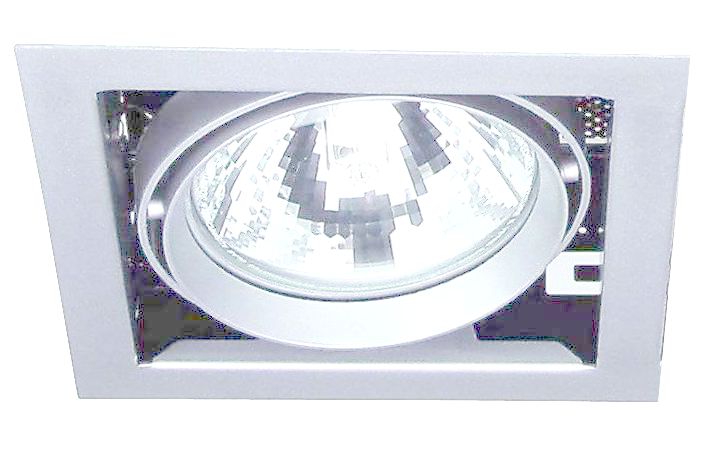 KD E1 CDM kardanische Einbauleuchte für 1x 35W oder 70W CDM-T Lampe Gehäusefarbe: WEISS passendes Vorschaltgerät: HID-PV C70 / i oder HID-PV C 35 /i Aussen LxBxEinbautiefe: 180x180x170mm