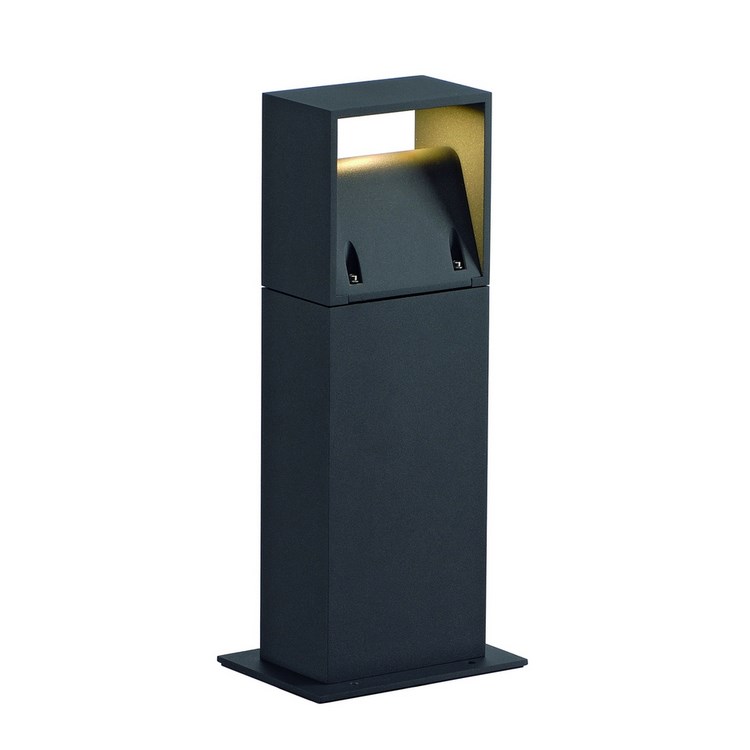 LOGS 40 STEHLEUCHTE eckig, anthrazit, 8W LED, warmweiß, IP44