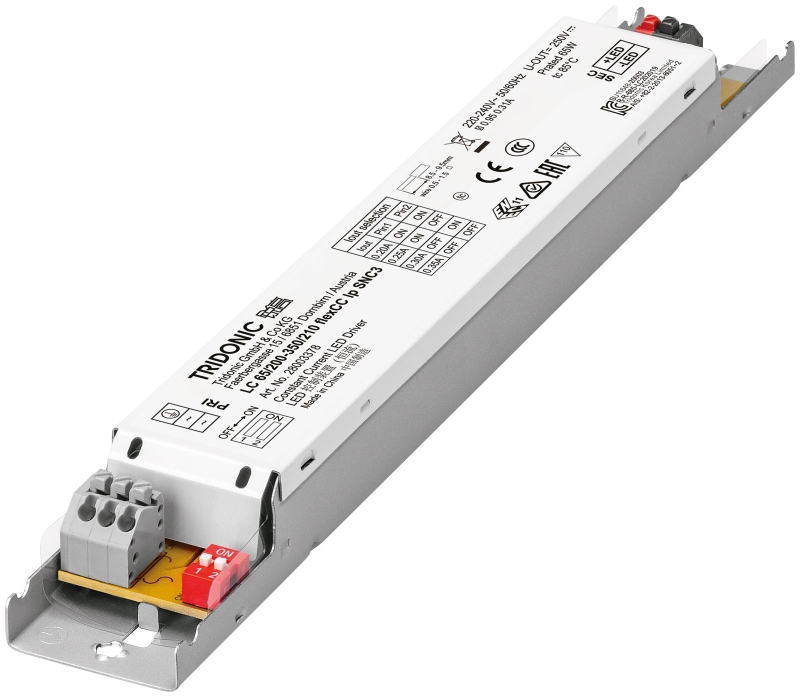 LC 25W 200-350mA flexCC lp SNC3 Konstantstrom LED Treiber Per DIP Schalter einstellbarer Ausgangsstrom 350, 300, 250 und 200mA Vorwärtsspannung 25 - 70V DC Ausgangsleistung 14,0W - 24,