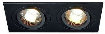 NEW TRIA II GU10 Downlightrechteckig mattschwarzmax. 2x50Winkl. Clipfedernexkl. Trafo! (Passender Trafo Art. Nr. EN150F2)