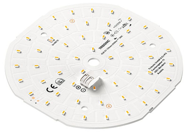 LED Modul 12,5W CLE 120mm 2500lm 827 ADV5 Lichtstrom: 1520lm bis 2960lm Leistung: 12,5W 250 - 500mA bestrombar Moduleffizienz bis zu 181lm/W Farbtemperatur: warmweiss / 2.700K  LED Modul 12,5W CLE 120mm 2500lm 827 ADV5 Lichtstrom: 1520lm bis 2960lm Leistung: 12,5W 250 - 500mA bestrombar Moduleffizienz bis zu 181lm/W Farbtemperatur: warmweiss / 2.700K