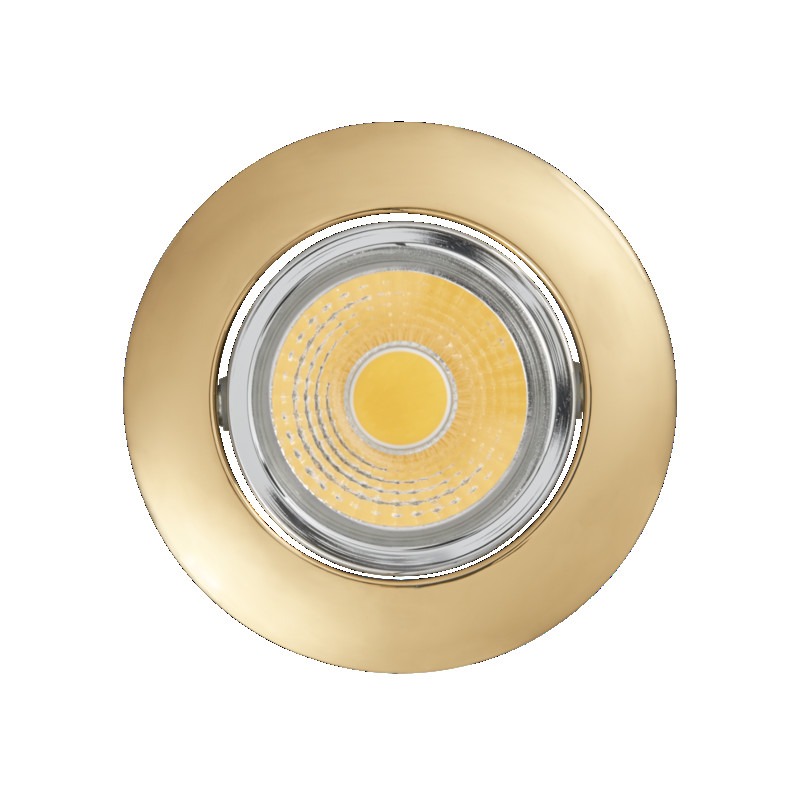 LED Einbauleuchte A 5068 T Flat gold-chrom 8W 927 38° dim C Abstrahlwinkel: 38° Lichtfarbe: 2700K Halogenweiss Einbautiefe: 29mm Bis zu 20° schwenkbar inkl. dimmbarem Konverter